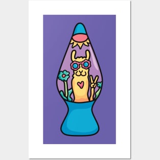 Psychedelic Llama Lamp Posters and Art